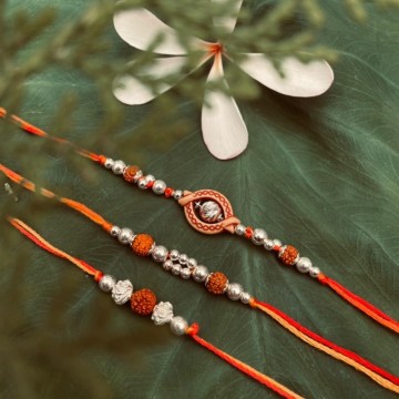 Set of 3 92.5 Silver Rakhis